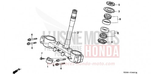 TIGE DE DIRECTION CR250RS de 1995